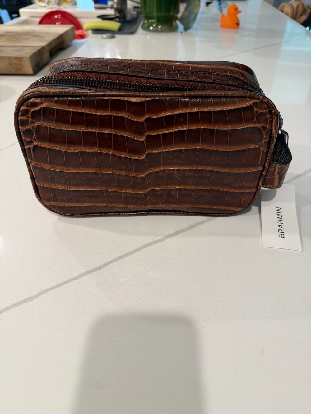 Brahmin NWT Dylan Chestnut Baypoint Toiletry Travel Bag (Unisex)